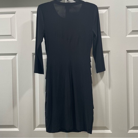 Bisou Bisou Black Layered Stretchy Dress Size 6 - Picture 2 of 10